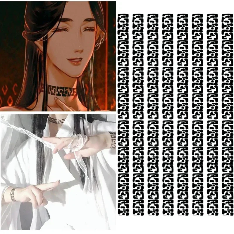 

Anime Tian Guan Ci Fu Xie Lian Cosplay Tattoo Heaven Official’s Blessing Waterproof Wrist Neck Temporary Sticker Prop Accessory