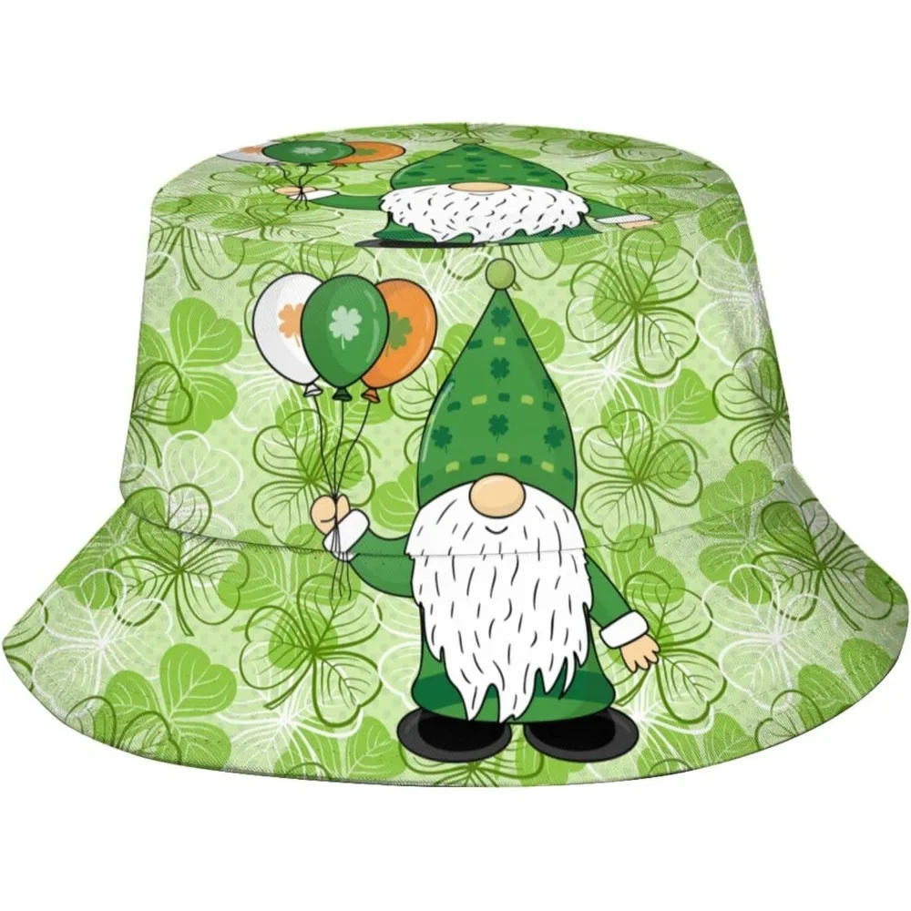

St. Patrick's Day Fisherman Cap Hip Hop Gorras Summer Unisex Lucky Clover Printing Bucket Hat Outdoor Beach Hiking Fishing Caps
