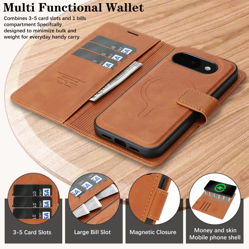 Versatile Detachable Leather Wallet Phone Case with Card Holder and Buckle