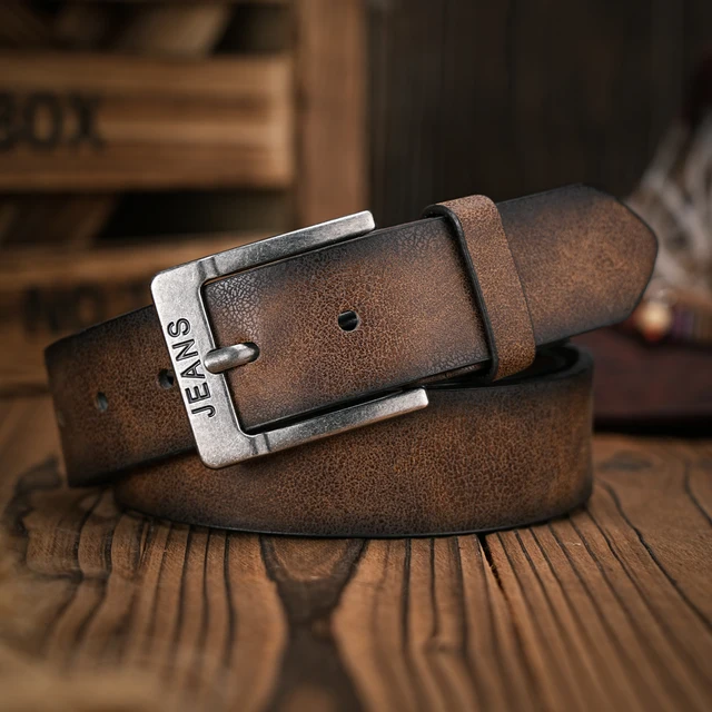Une ceinture rétro décontractée pour hommes et femmes, style occidental! Ceinture en cuir PU avec boucle en métal, adaptée à un travail quotidien 1
