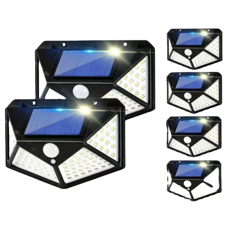 LED Wall Lights 100 Outdoor Lamp PIR Motion Sensor Powered Sunlight For Garden