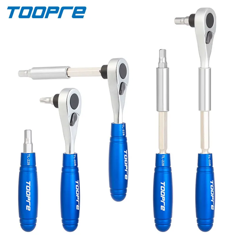 TOOPRE Portable Bicycle Ratchet Wrench Set 4