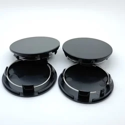 Set of 4 ABS 70mm Car Wheel Center Caps - Stylish Hubcaps with Badge Emblem - 4pcs (70mm Black Caps)