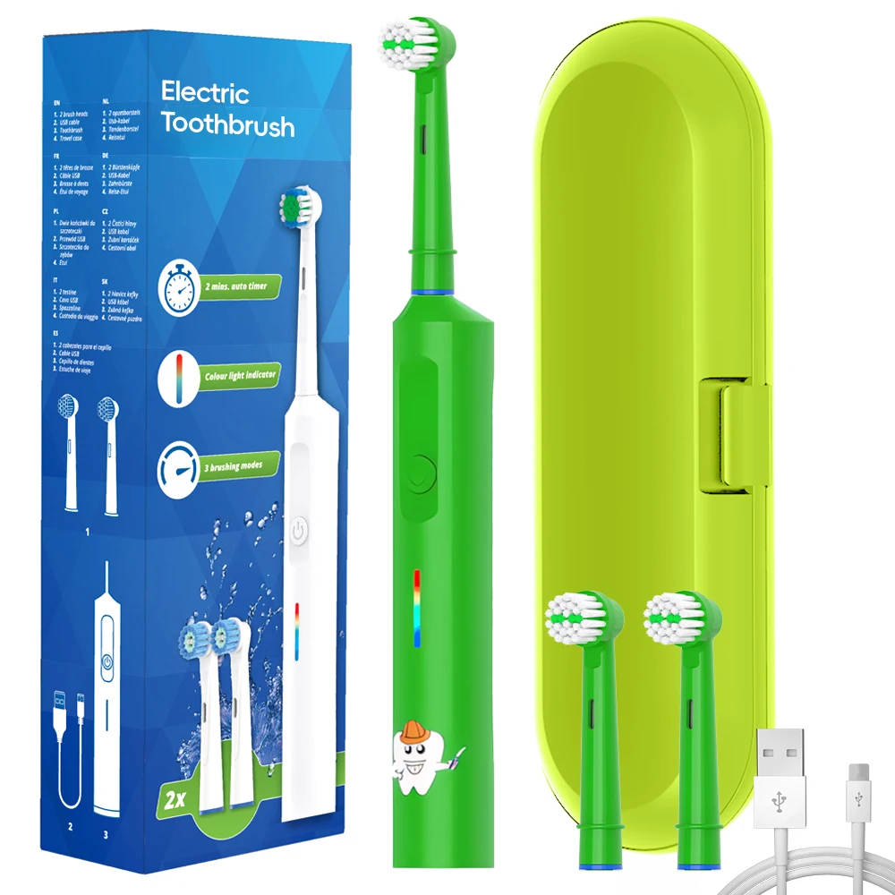 충전식 음파 전동 칫솔, 성인용 타이머 브러시, 6 가지 모드, USB 충전기, 교체 헤드 세트, N100, 신제품 