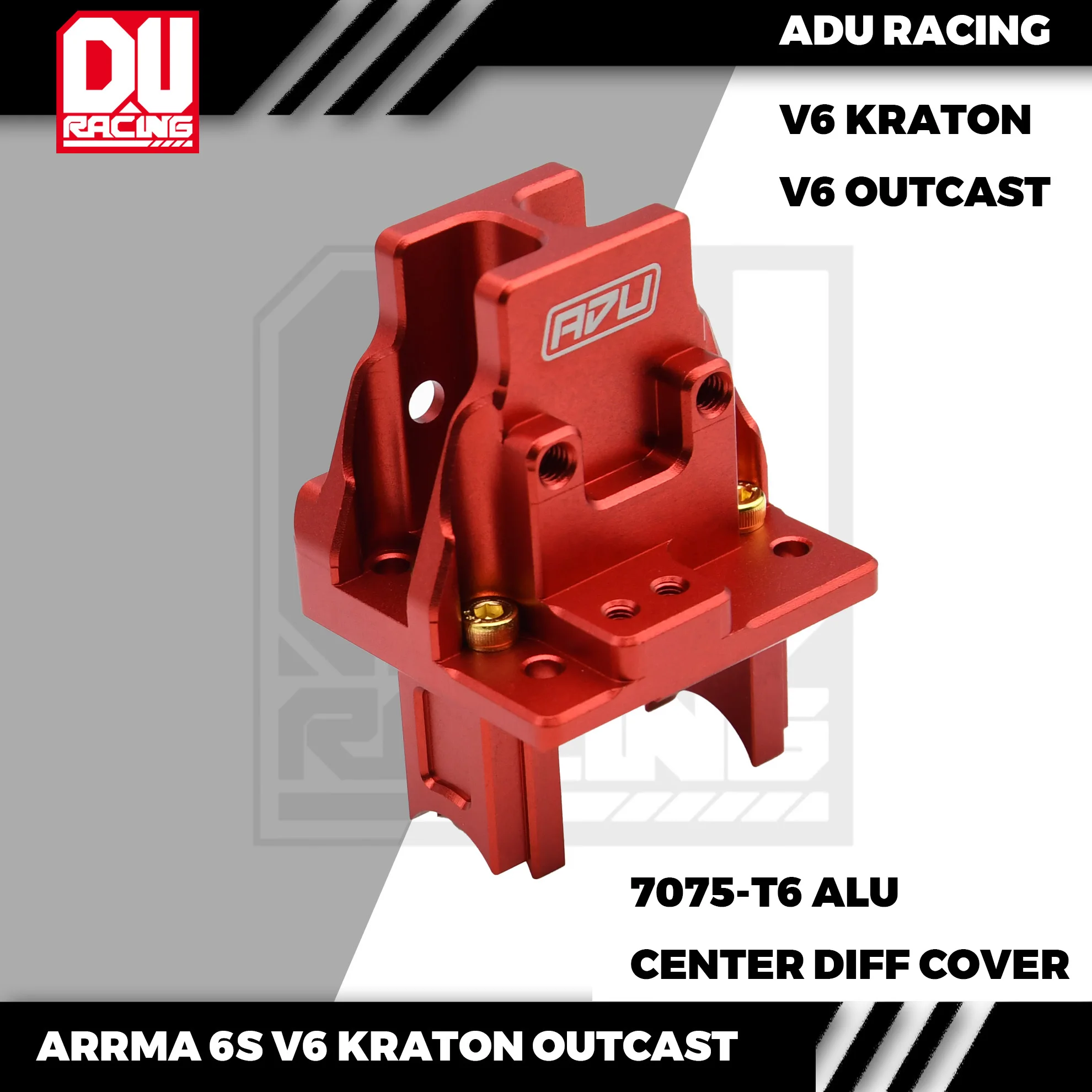 ADU Racing CENTER DIFF GEAR COVER CNC 7075 T6 ALUMINUM FOR ARRMA