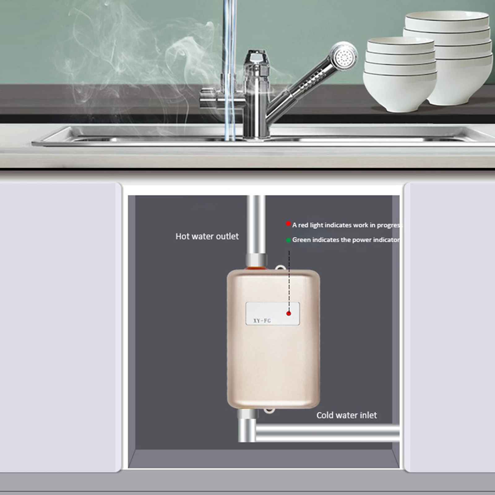 Tankless Water Heater Shower Sink | Induction Water Heater Heating Home -  220 V 3800w - Aliexpress