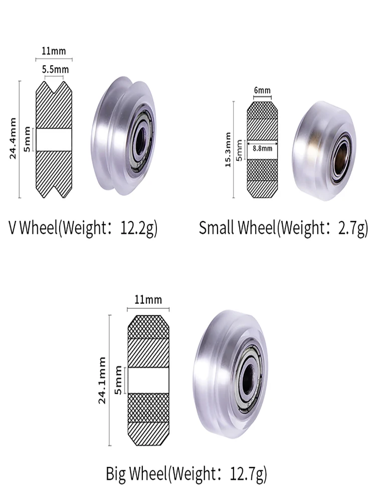 Riemenscheiben-Komponenten 5mm Rad V-Nut Kugellager 625RS 625ZZ 3D-Drucker-Teile CNC Transparentes Polycarbonat Openbuilds – Detail 1