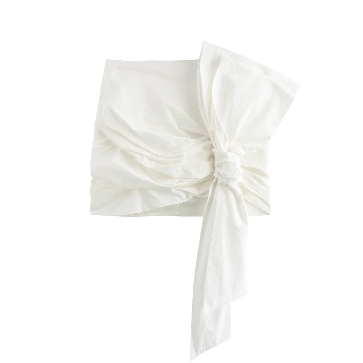 

Women's Summer New Fashion Lace Up Knot Decoration Slim Pleated Mini Skirt Vintage High Waist Back Zipper Female Skirts Mujer