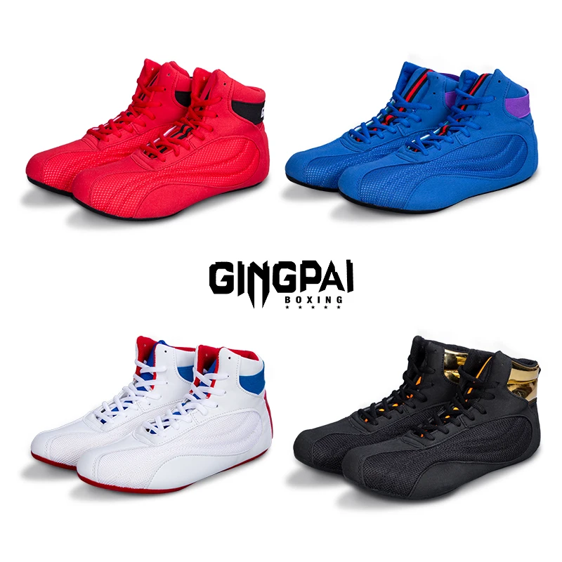 Boxing Shoes Comprehensive Training Shoes Strength Weightlifting Boxing Fighting High Help Men Women Adult Children's Sanda