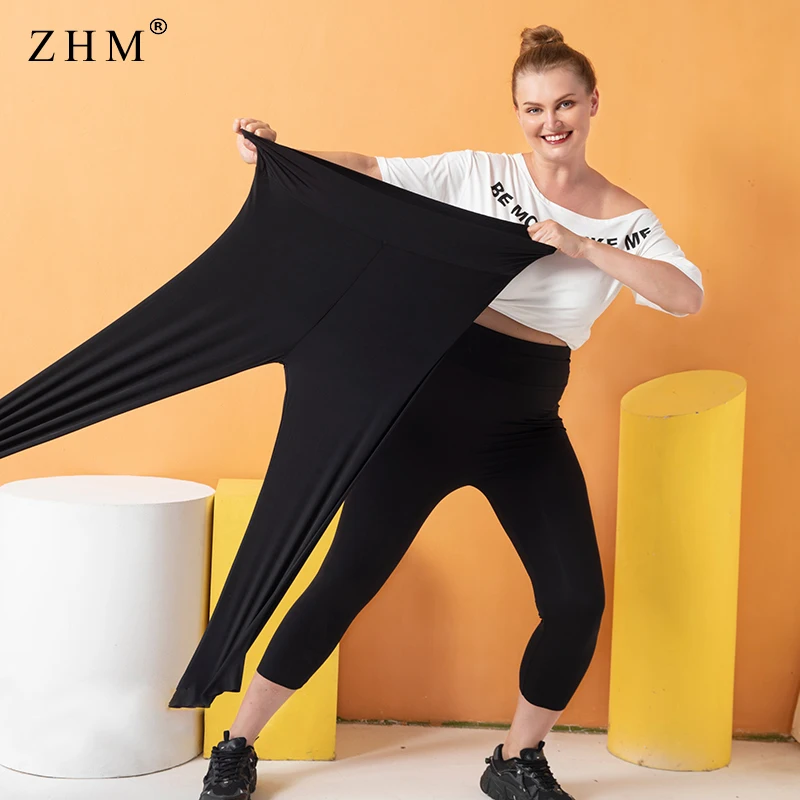 

New Fashion Comfortable Large Size Cropped Pants Woman Summer High Stretch Thin Style High-quality breathabl Outer Wear Leggings