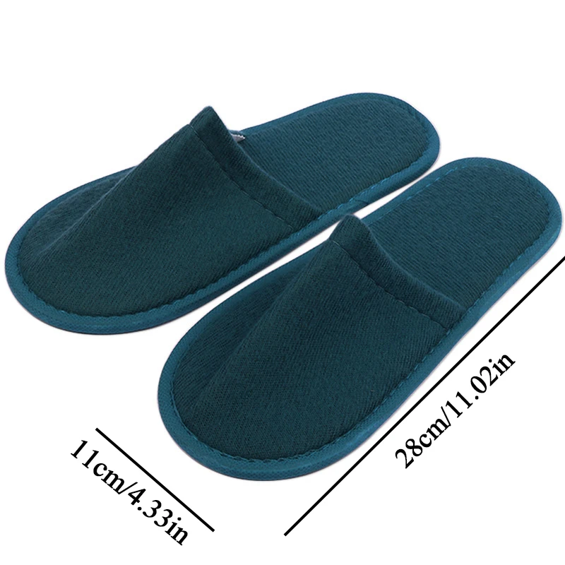 1 Pair Hotel Slippers Men Womens Top Quality Velvet Travel Disposable Cotton Home Hospitality Shoes Cheap SPA Guest Slides 3