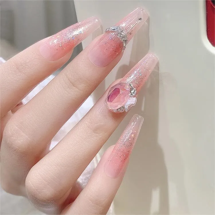 5 stücke Luxus Nagel Kristall Haufen Diamant funkelnden Kristall Schmuck spitzen Boden Dekoration glänzenden Strass Maniküre Zubehör – Detail 5