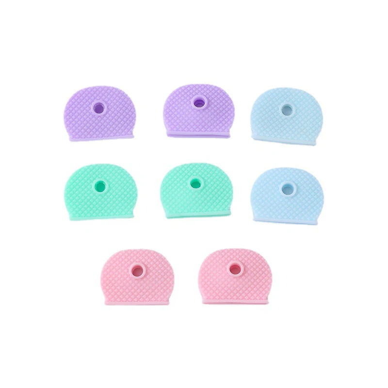 Silicone Elastic Key Cover Keychain Hollow Soft Key Locks Cover Waterproof Keys Cap Pendant Identification 10pcs