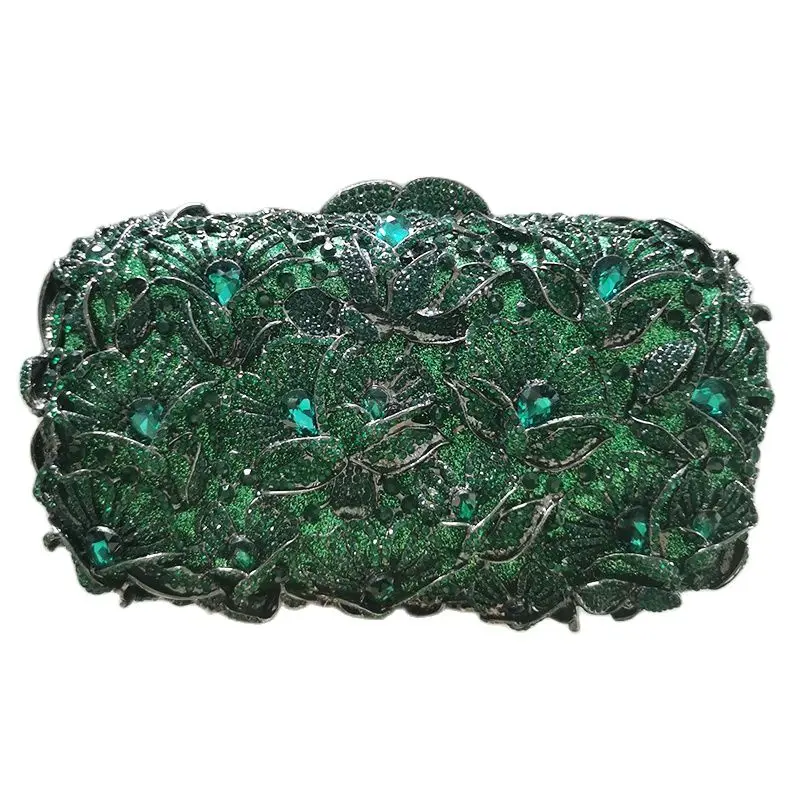 

WHTUHENG вечерний клатч для телефона с кристаллами, большие кошельки с зеленым камнем и бриллиантами, свадебный ужин, повседневные сумки на цепочке