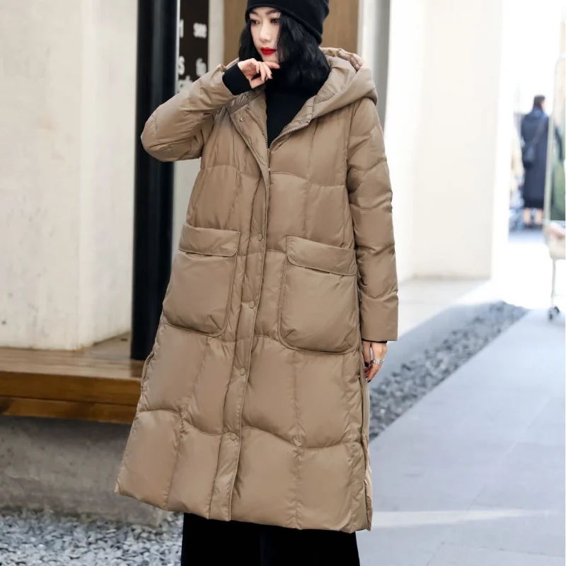 Winter Thick Down Jacket European and American Fashion Outdoor Leisure Warm Hooded Down Jacket