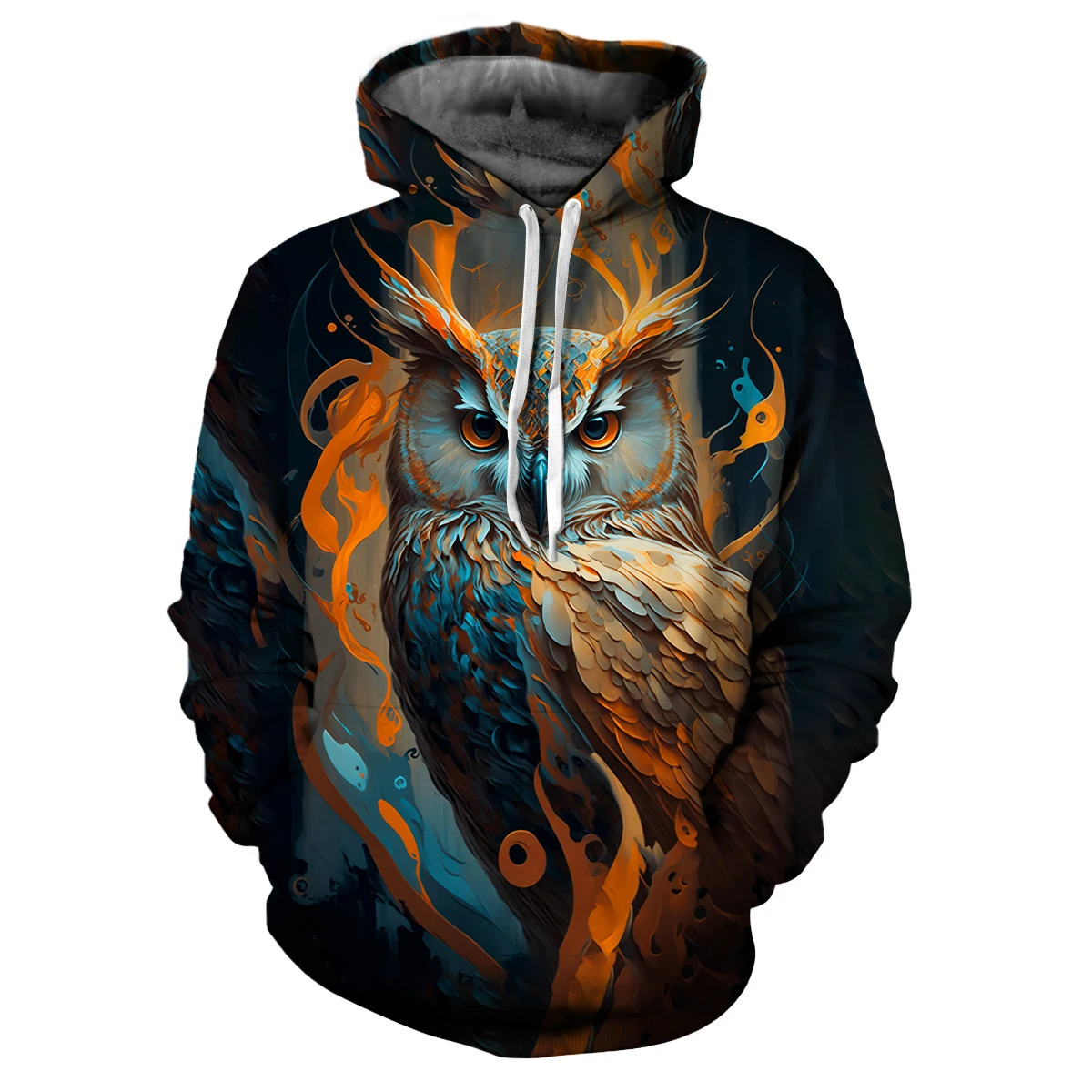 

New Hot Animal 3D printed sweatshirt Painted Owl men's and women's hoodie design Harajuku jumper Autumn and winter hoodie