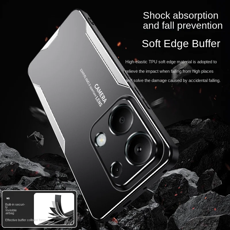 Hard Aluminum Alloy + PC Shockproof Protective Back Cover Case