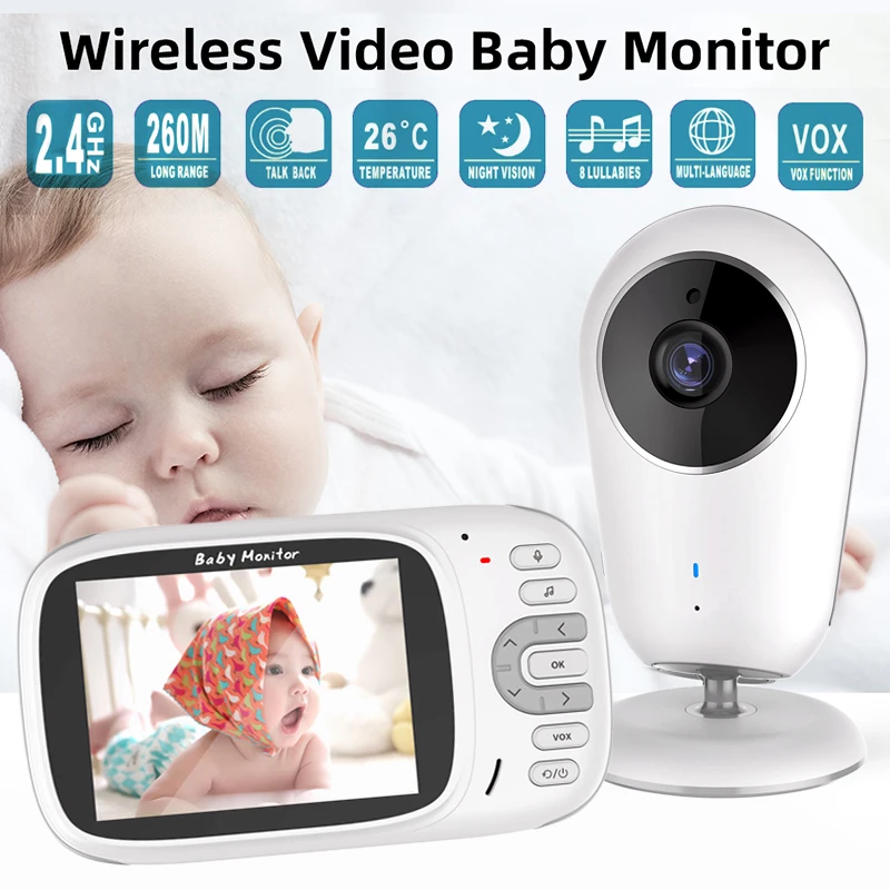 

VB609 Wireless Baby Monitor 3.2 inch Video Babyphone 2 Way Audio Night Vision Kits Babies Surveillance Security Camera