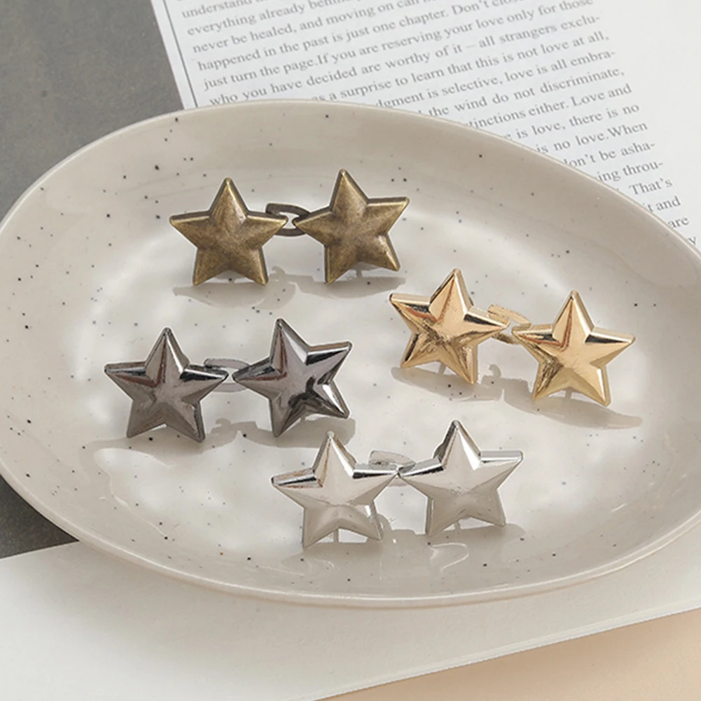 Retractable No Sewing Jean Waist Tightener Adjustable Snap Button Decorative Five Pointed Star Pant Waist Buckle Pin