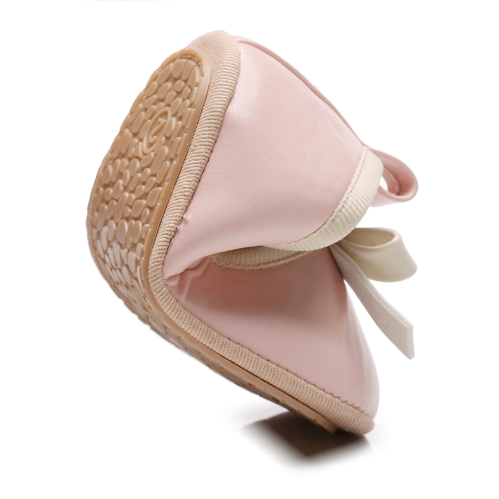 Pudcoco Baby Girl Premium PU Flats Infant Bow First Walker culla scarpe per feste, Festival, Baby Shower 0-18M - immagine 6