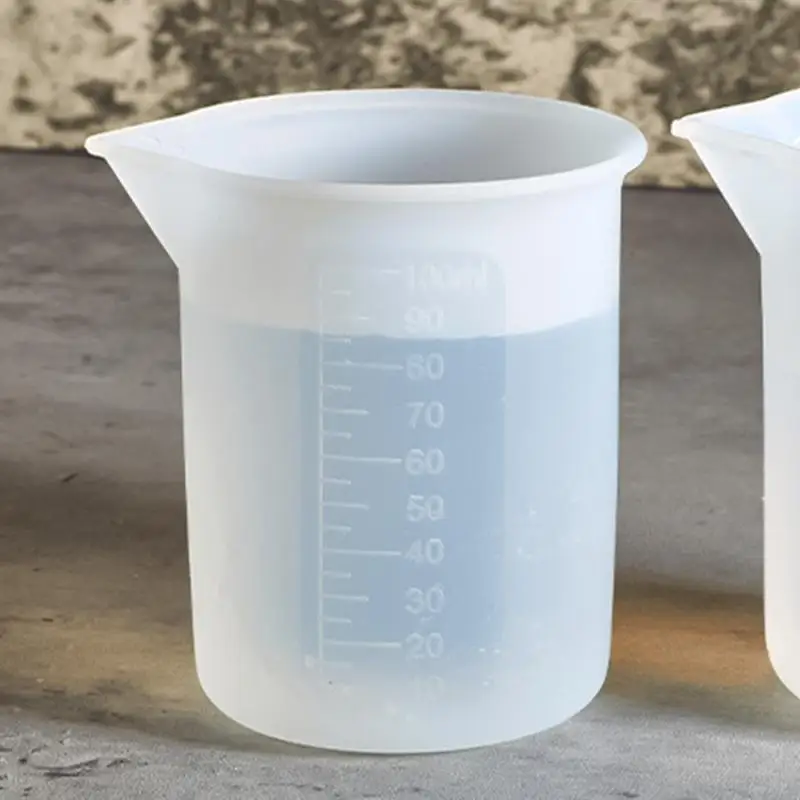 Y08A 100ml Non-Stick Silicone Cup Epoxy Resin Mixed Measuring Cup Accessories Gadgets