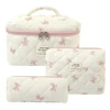 2024 Korea Bow Print Women Makeup Bag Large Capacity Portable Cosmetic Case for Travel Toiletries Cosmetics Storage Bag 1