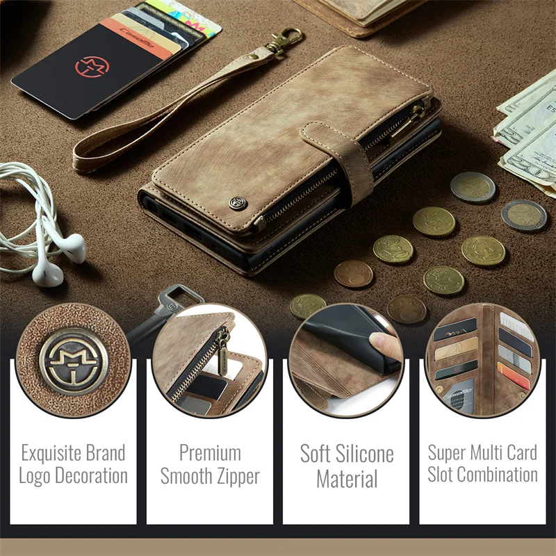 Leather Wallet Card Phone Case with Enhanced Protection and Stylish Design