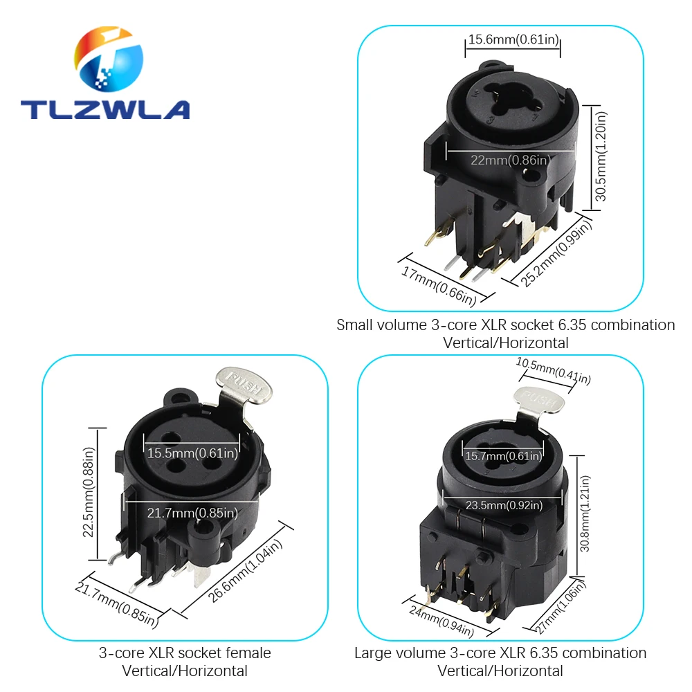 1PCS 3pin XLR Female Socket Connector Panel Mount Mixer Microphone Audio Speakers Plug Adapter — view 6
