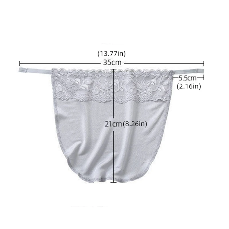Women's Lace Silk Cleavage Cover Up Camisole Breathable Invisible Clip-on Adjustable Underwear Tube Top Anti-glare Clothes Ties