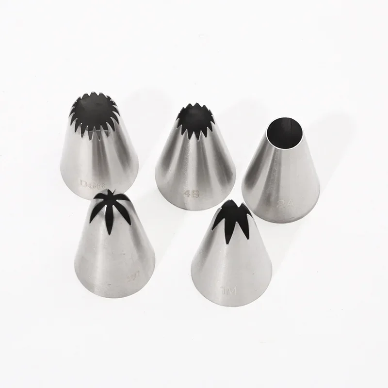 

#1M 2D 2A 4B D66 Piping Nozzle Cream Cake Cupcake Drop Flower Rose Pastry Nozzles Cookies Baking Tools Decorating Tips