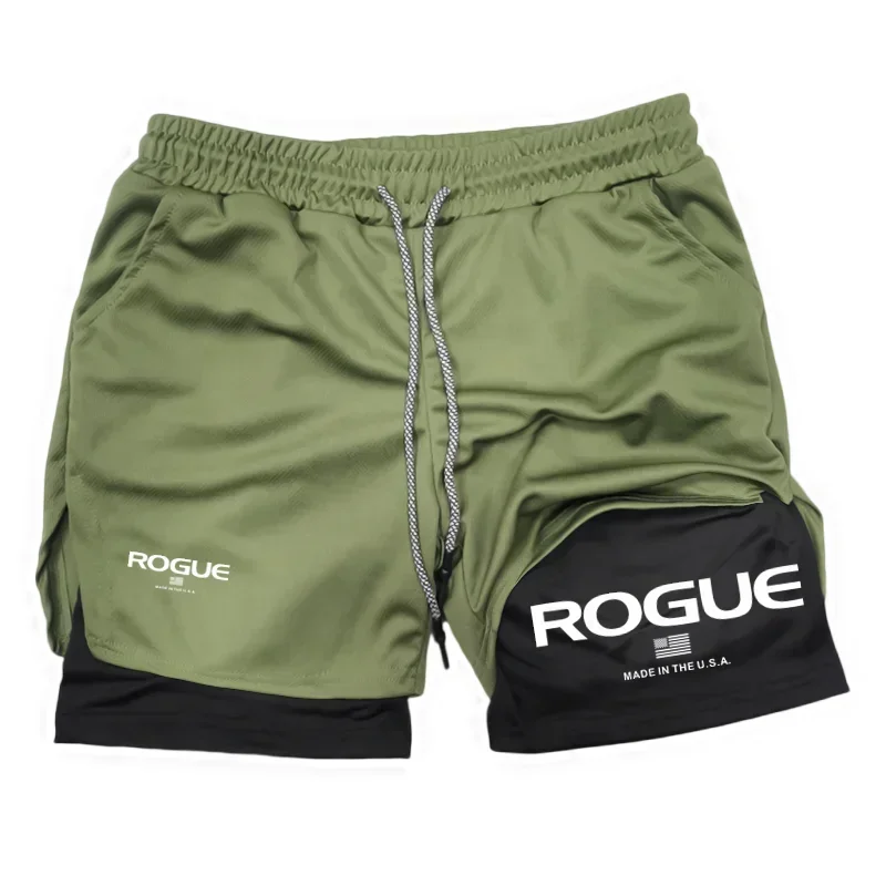 Rogue Gyms Men's Sports Shorts Four Seasons Sportswear 2-in-1 Double Layer Tight Shorts Sports Shorts