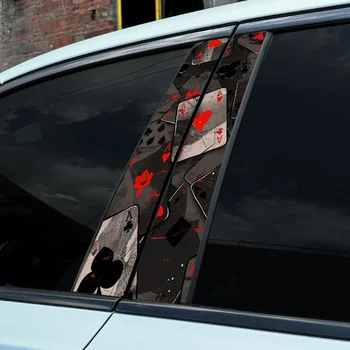 1 pz/2 pz Poker Adesivi Per Auto Divertente FAI DA TE Auto B-pilar Impermeabile Protezione Solare Decorazione Della Copertura Graffi Carta Da Gioco Decalcomanie Del Vinile