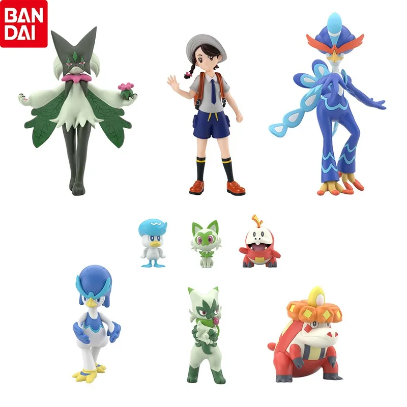 バンダイ-ポケモンアクションフィギュア世界のpaldeaリージョンのセットキルトアナルムバラクラバダのコレクションスケール