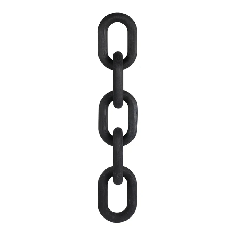 

Boho Style Chain Link Wooden Hand Carved 5-Link Chain Art Craft Ornament For Table Farmhouse Rustic Desk Decoration Easy Install