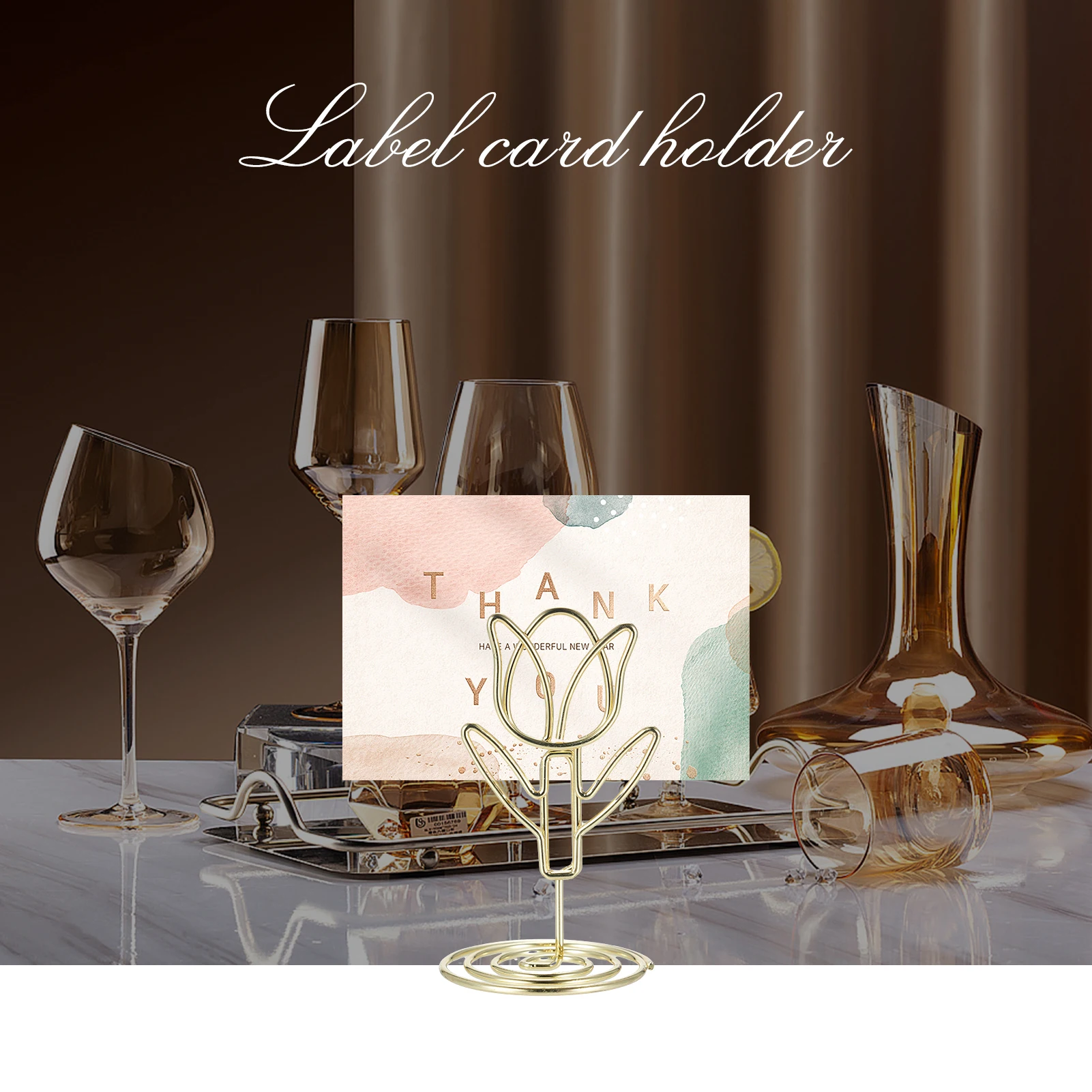 20 Pack Table Number Holder Photo Clips Tulip Shaped Sign Stand Name Card  for Centerpieces Wedding Birthday Party Home