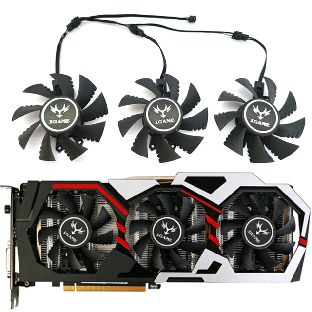 Full Set Replacement GPU Fans For Gigabyte 1060, 1070, 1080 Ti G1 Windforce | 75mm Diameter | 4-Pin Connection