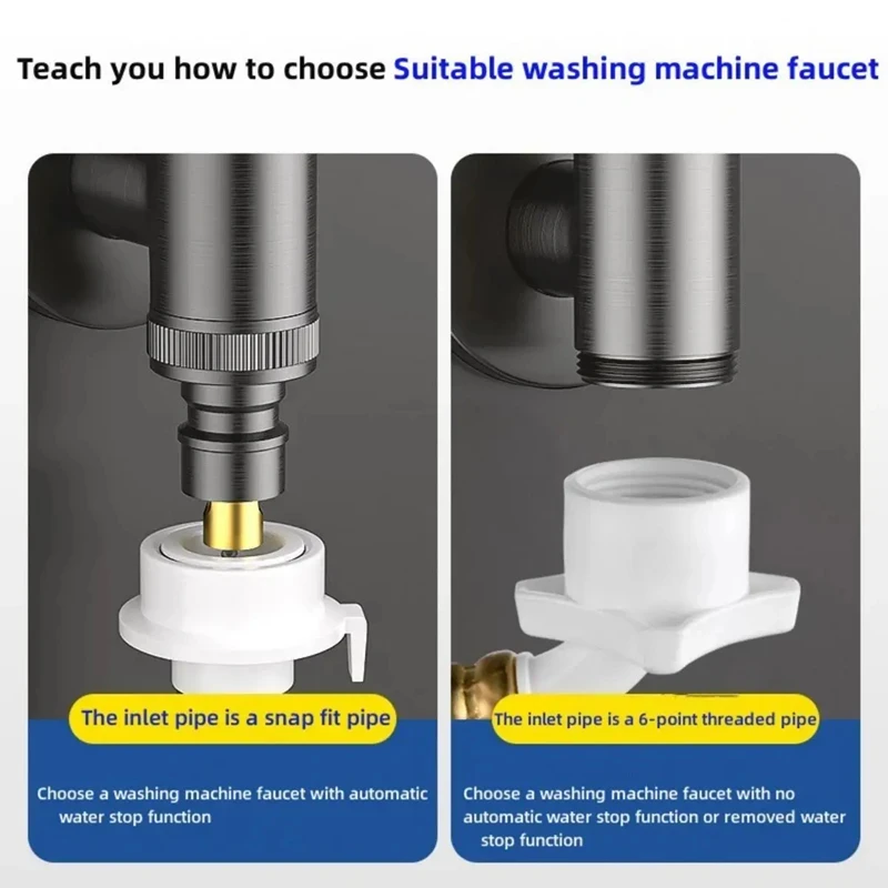 Multi-Function Washing Machine Faucet Brass Water Stop Quick Opening Angle Valve Wall Mounted G1/2 Water Stop Clip Triangle Valv