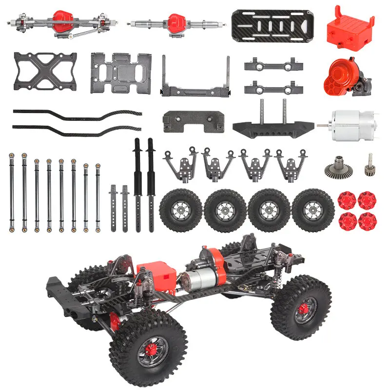 1/10 Rock Crawler Axial SCX10 Chassis 313mm Wheelbase Aluminum Metal and Carbon Frame Body Part Accessories