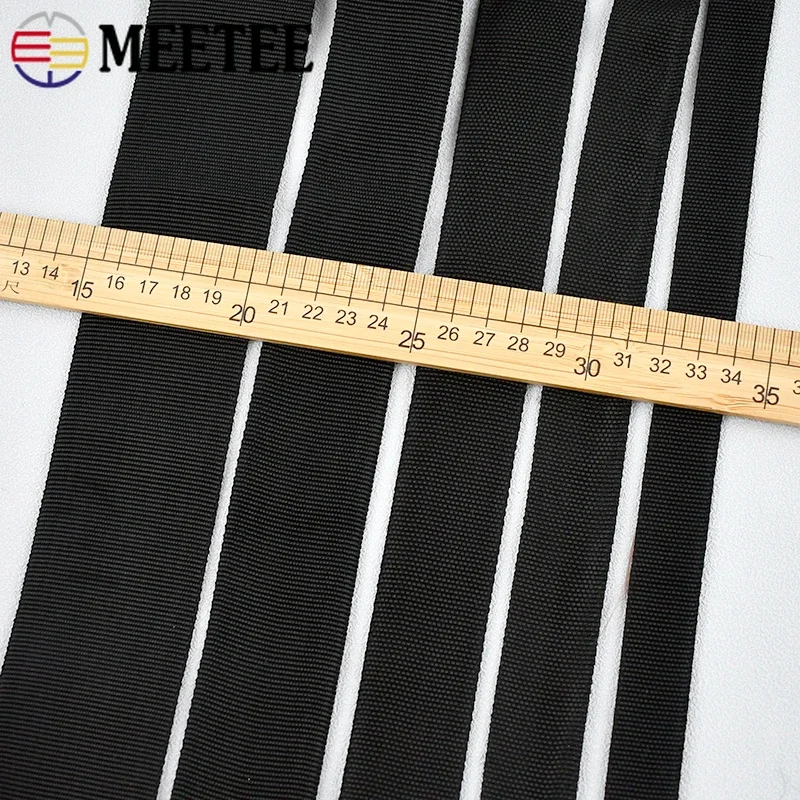 5/10 미터 Meetee 20-50mm 관형 웨빙 스트랩 더블 레이어 폴리 에스터 중공 리본 DIY 가방 의류 배낭 봉제 액세서리