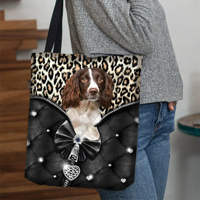 Release English Springer Spaniel Tote Bag Handle Storage Shopper Bag Foldable Reusable Tote Multipurpose 14 Style dog pattern