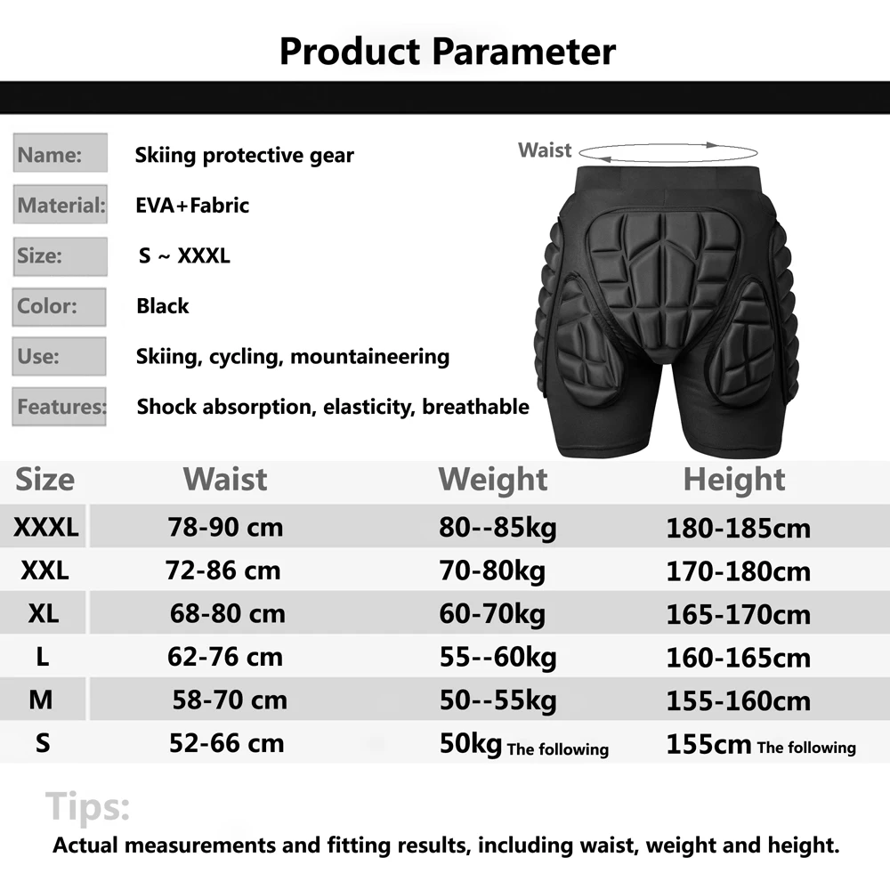 Ski Shorts Skating Hip Protector Skiing Snowboard Shorts Protective Gear Sport MTB Cycling Motocross Hip Knee Elbow Paddeds