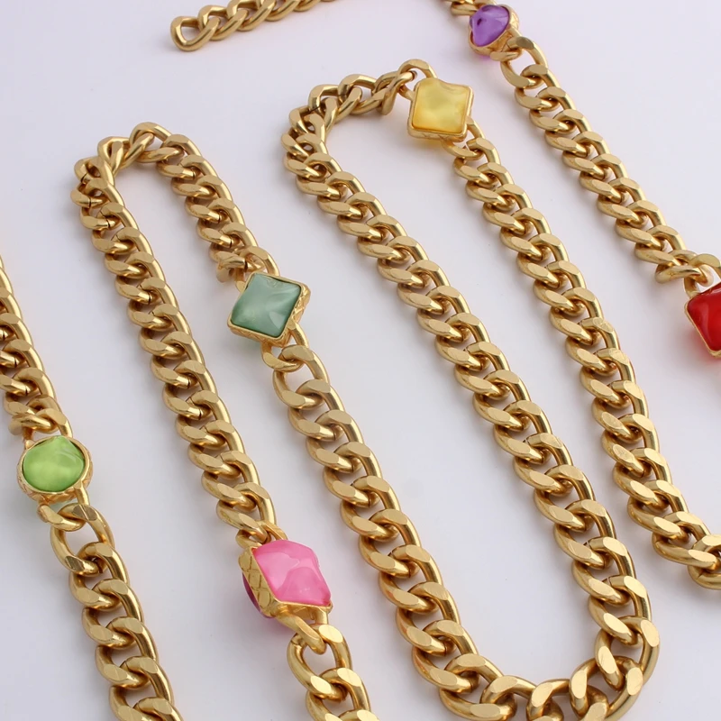 Summer collocation Double-sided 6-color crystal diamond decoration bag chain slung metal chain single sale bag with strap