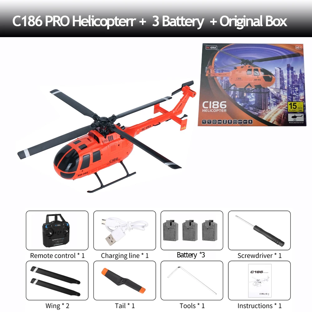 C186 プロ B105 2.4 グラム RTF RC ヘリコプター オレンジ - トイラジコン