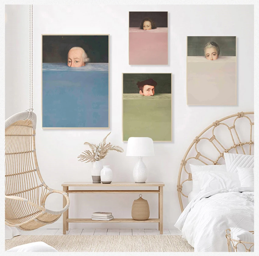 

Nordic Abstract Handdraw Character Colorful Canvas Painting Vintage Poster Print Decor Wall Art Pictures For Living Room Bedroom