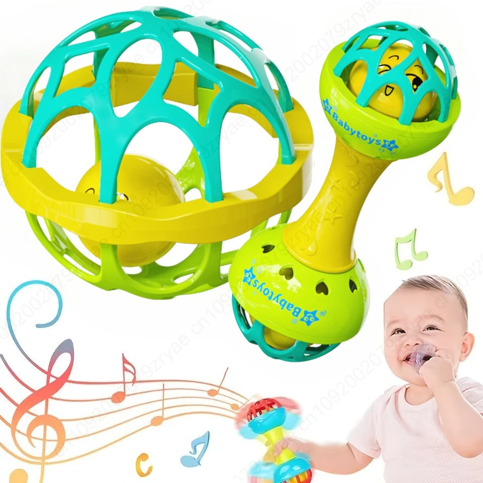 Hochets pour bébé de 0 à 12 mois, jouets éducatifs, Shaker, ensemble de rotation, cadeau éducatif sensoriel pour nouveau-né, garçon et fille, 3/1 pièces