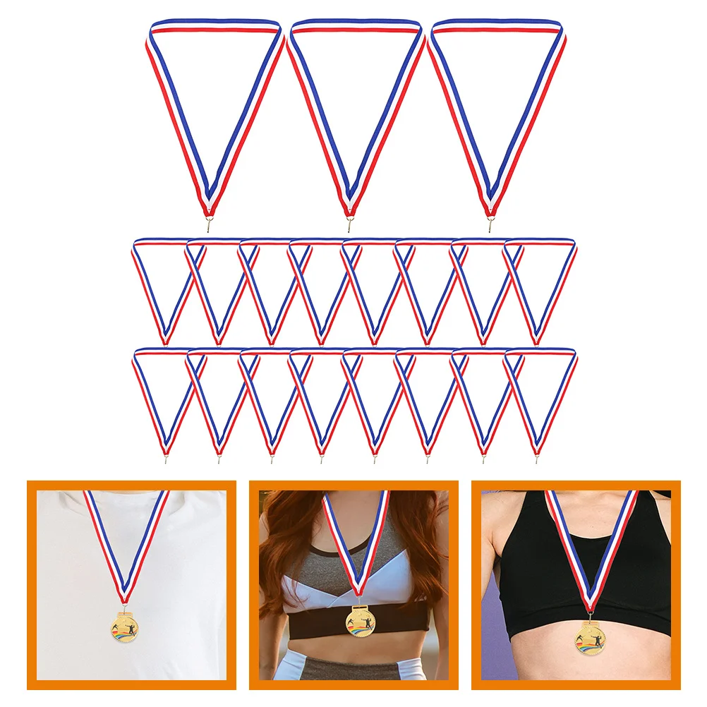 

Sports Meeting Medal Ribbons Neck Ribbons Sport Party Medal Lanyards Red Triangular Hook Ribbons Medal Hanging Ribbons