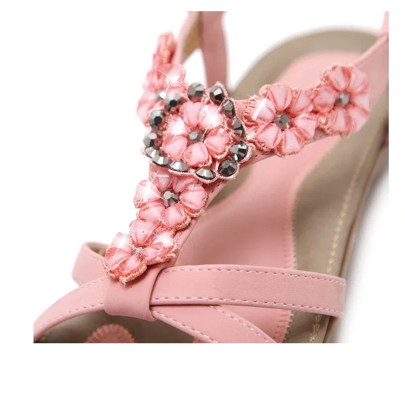 Women Sandals Bohemian Style Summer Flat Heel Beach Shoes