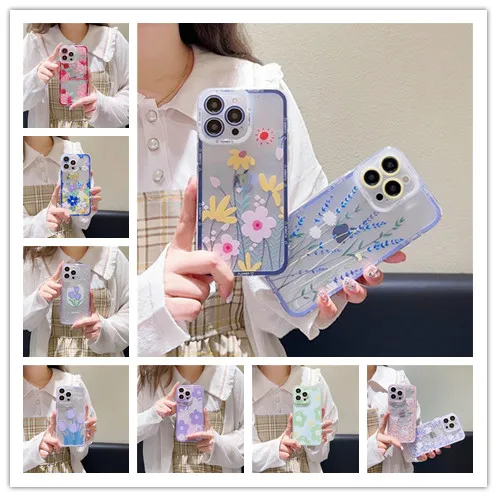 Цветочный чехол для Samsung Galaxy A72 A73 A82 A81 M13 M21 M23 M31 M31S M32 M33 M51 M53 A8 Plus A7 A9 2018 S8 S9 Plus, мягкий чехол