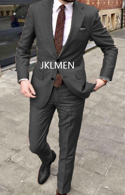 2023 Men's Suit Handsome Casual 2 Piece Suit For Men Wedding Tuxedos Notched Lapel Groomsmen Business Prom Blazer - as picture2, XXL