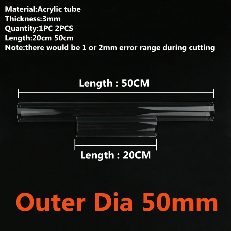 High Transparent Acrylic Tube for Aquarium or Garden Irrigation